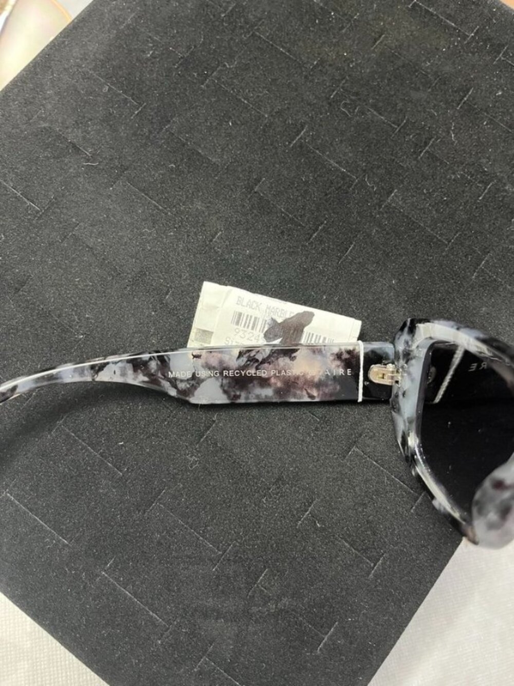 AIRE Ascendant Rectangular Sunglasses Marbled Black Gray Smoke Lens - Picture 2 of 12